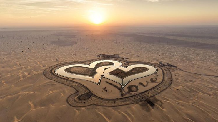 Spotted: Heart Shaped Lake in Dubai