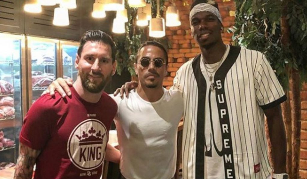 Pogba & Messi Visit Salt Bae’s Steakhouse in Dubai